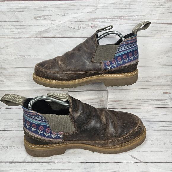 Georgia Giant Romeo Women's Slip On Work Shoe Brown Leather Size 10 M Southwest - Picture 2 of 6